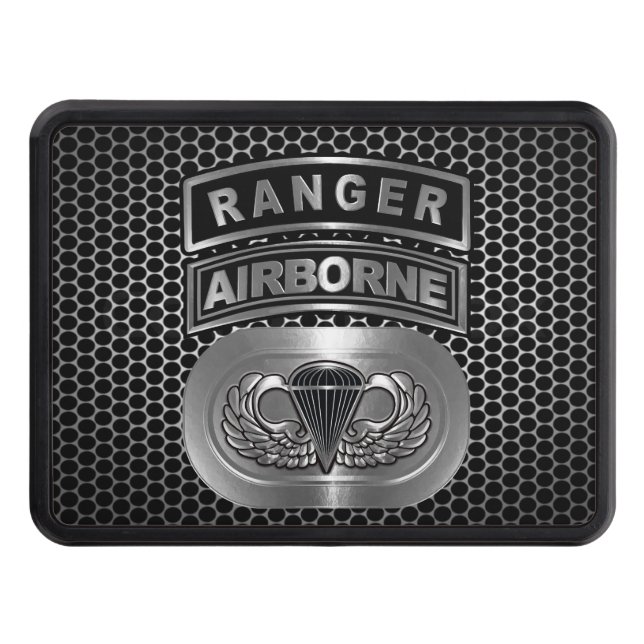 Ranger Airborne Paratrooper Wings Trailer Hitch Cover (Front)