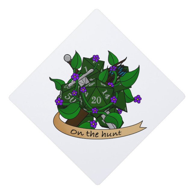 Ranger Dice Design Graduation Cap Topper (Front)