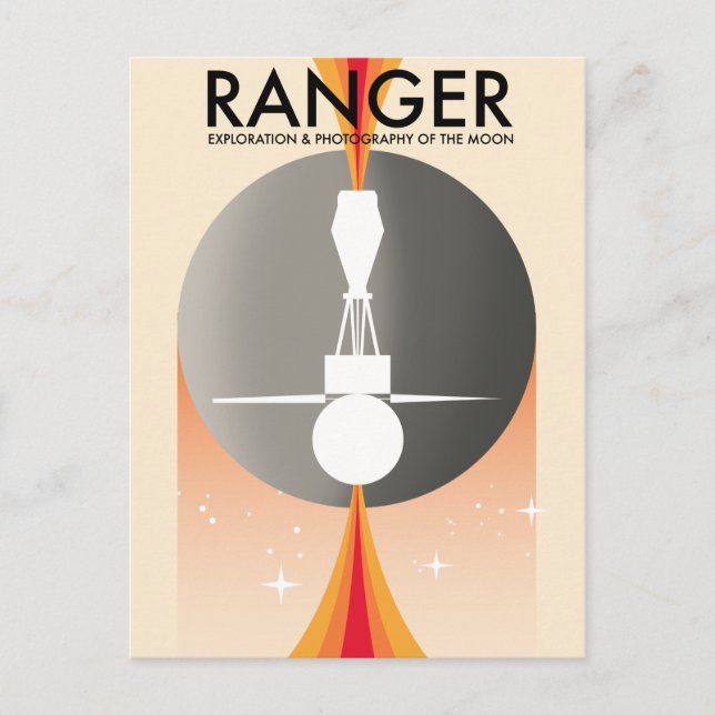 Ranger Exploration & Photography of the Moon Postcard (Front)