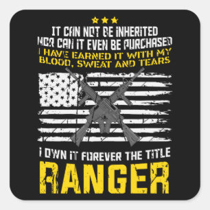 Ranger Military Design Square Sticker