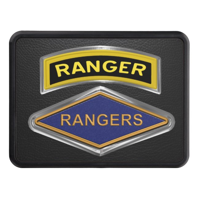 Ranger Regiment WWII American Flag  Trailer Hitch Cover (Front)