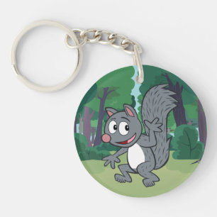 Ranger Rick   Grey Squirrel Waving Keychain