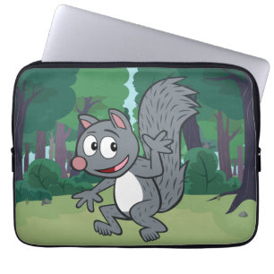 Ranger Rick Grey Squirrel Waving Laptop Sleeve