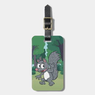 Ranger Rick   Grey Squirrel Waving Luggage Tag