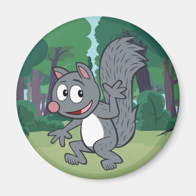 Ranger Rick | Grey Squirrel Waving Magnet (Front)