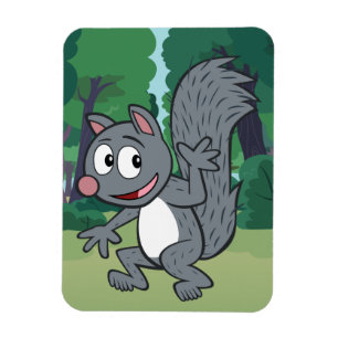 Ranger Rick Grey Squirrel Waving Magnet