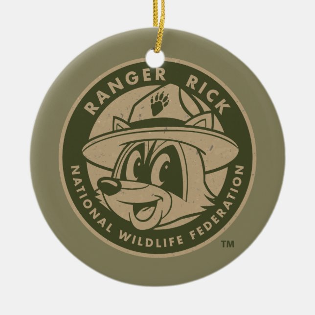 Ranger Rick | Ranger Rick Khaki Logo Ceramic Ornament (Front)