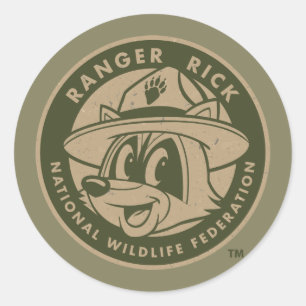 Ranger Rick   Ranger Rick Khaki Logo Classic Round Sticker