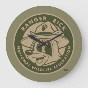 Ranger Rick   Ranger Rick Khaki Logo Large Clock