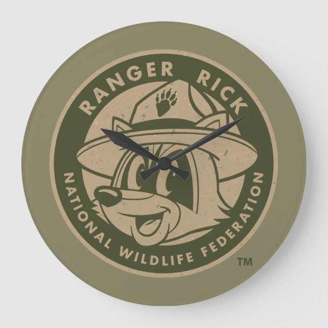 Ranger Rick | Ranger Rick Khaki Logo Large Clock (Front)