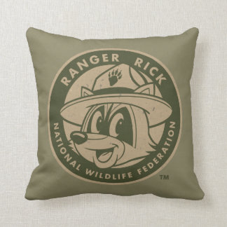 Ranger Rick | Ranger Rick Khaki Logo Throw Pillow