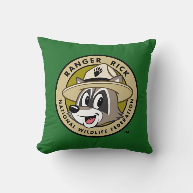 Ranger Rick | Ranger Rick Logo Throw Pillow (Front)
