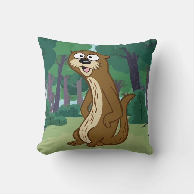 Ranger Rick | Reggie Otter Throw Pillow (Front)