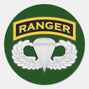 Ranger tab and Jump Wings Classic Round Sticker
