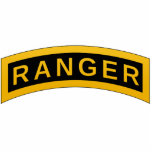 Ranger Tab Photo Sculpture Button<br><div class="desc">Classic black and yellow Army Ranger tab. Great gift for veteran,  gift for military and cool birthday gift for boys.</div>