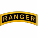 Ranger Tab Photo Sculpture Button<br><div class="desc">Classic black and yellow Army Ranger tab. Great gift for veteran, gift for military and cool birthday gift for boys.</div>