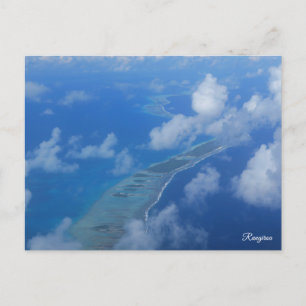 Rangiroa from airplane holiday postcard