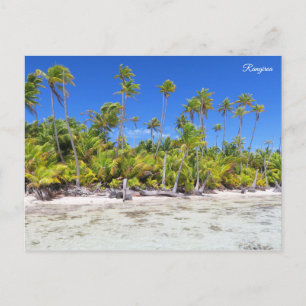 Rangiroa palm trees postcard