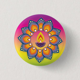 Rangoli 001 1 inch round button
