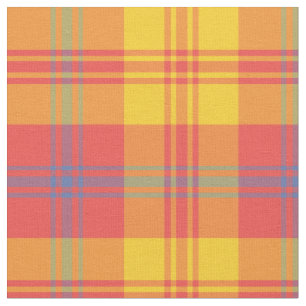 Rangoli Collection Red Blue Yellow Plaid Fabric