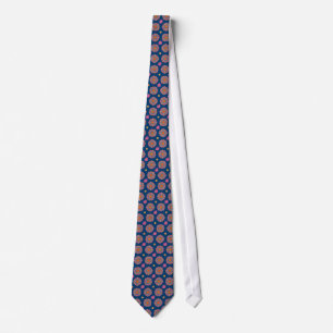 Rangoli Flowers, Polka Dots, Blue, Unisex Necktie