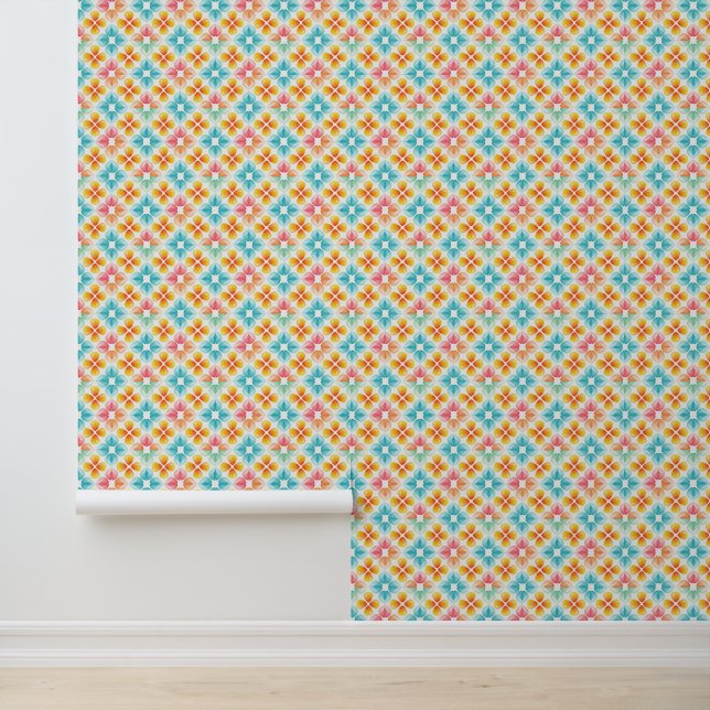 Rangoli Tile Indian Pattern Art Peel And Stick Wallpaper (Application)