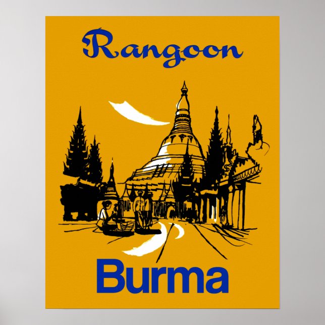 Rangoon, Burma travel poster (Front)