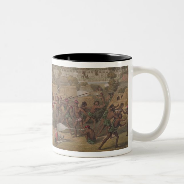 Rangoon: The Storming of one of the Principal Stoc Two-Tone Coffee Mug (Right)