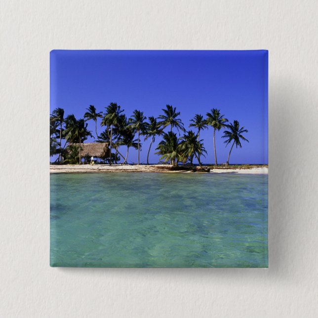 Ranguana Caye, Belize 2 Inch Square Button (Front)