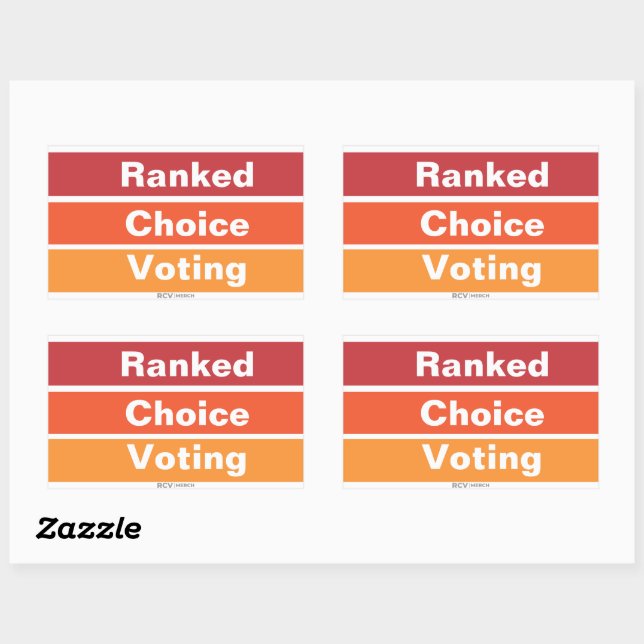 Ranked Choice Voting 3 Stripes Sticker (Sheet)