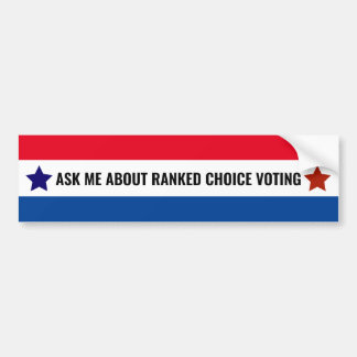 Ranked Choice Voting Vote Political RCV Bumper Sticker