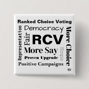 Ranked Choice Voting words 2 Inch Square Button