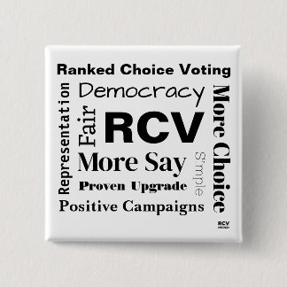 Ranked Choice Voting words 2 Inch Square Button