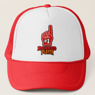 Ranked Player #1 Foam Finger Sports Design Trucker Hat