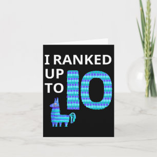 Ranked Up To 10 Birthday Video Game Llama Piñata B Card