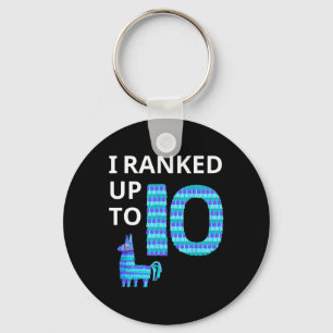 Ranked Up To 10 Birthday Video Game Llama Piñata B Keychain