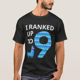 Ranked Up To 9 Birthday Video Game Llama Piñata Bi T-Shirt