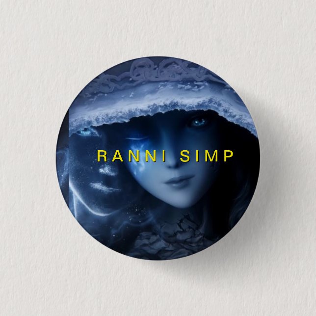 Ranni face from Elden ring, version RANNI SIMP 1 Inch Round Button (Front)