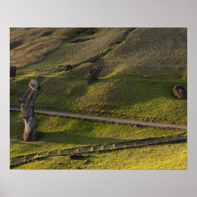 Rano Raraku, Rapa Nui, Easter Island, Chile Poster (Front)