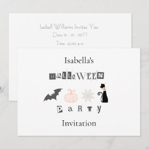 Ransom Note Halloween Party with Bat, Pumpkin,  Invitation