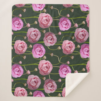 Ranuncula Floral Background Design Sherpa Blanket