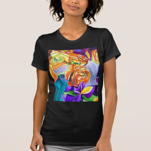 Ranunculus and Iris watercolour art T-Shirt