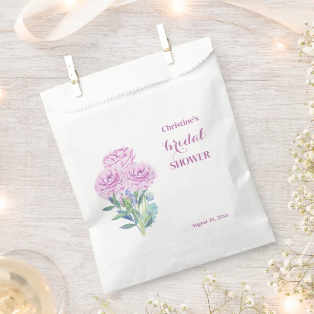 Ranunculus & Anemones Customizable Bridal Shower  Favour Bag (Clipped)