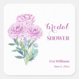 Ranunculus & Anemones Customizable Bridal Shower Square Sticker
