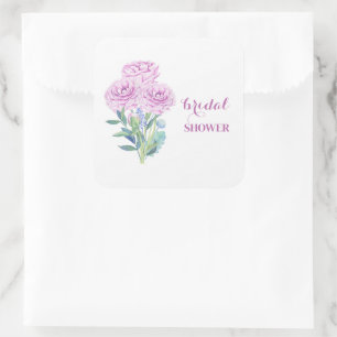 Ranunculus & Anemones Customizable Bridal Shower Square Sticker