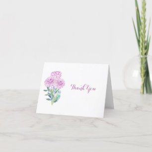 Ranunculus & Anemones Customizable Bridal Shower Thank You Card