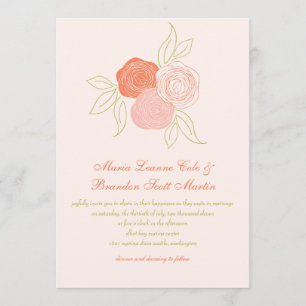 Ranunculus Bouquet Wedding Invitation