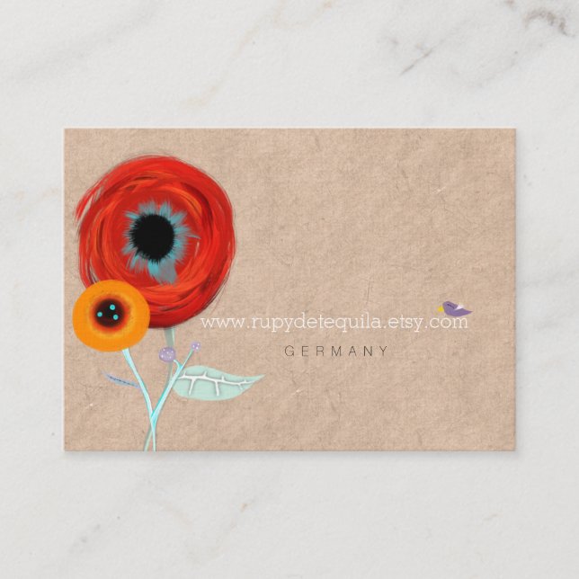 Ranunculus boutonniere Designer Business Card (Front)