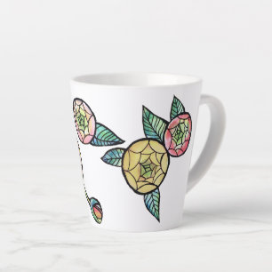 Ranunculus Flower Illustration Cute Pink Flowers   Latte Mug