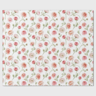 Ranunculus flower pattern wrapping paper